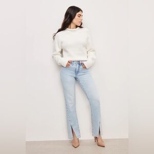 Good American Good Boy High Waist Side Slit Jeans Size 15 NWT